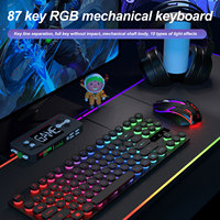 87 key Backlit Mechanical Keyboard Wired Gaming Keyboard waterproof Luminous keyboard And Mouse Set for Gamer PC Laptop Office