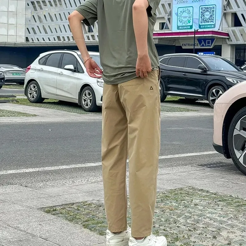 2026 New Summer Mens Quick Dry Tapered Pants American Style Workwear Casual Trousers Functional Triangle Design