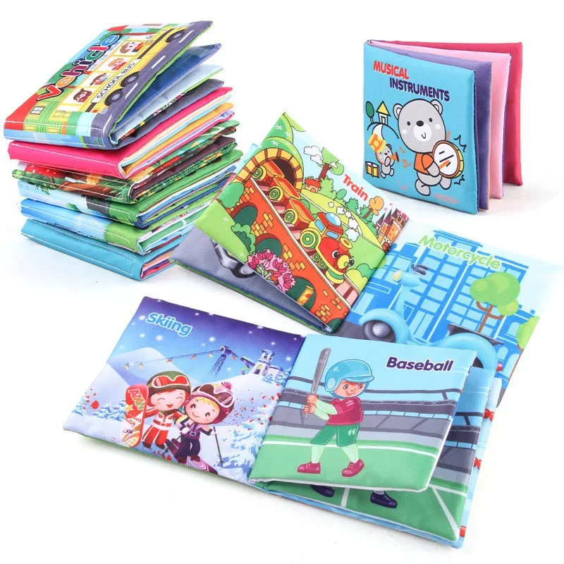 Infant Early Education Cloth Book - Durable Tear-Resistant Interactive Toy with Sound Paper for Baby Development view 2