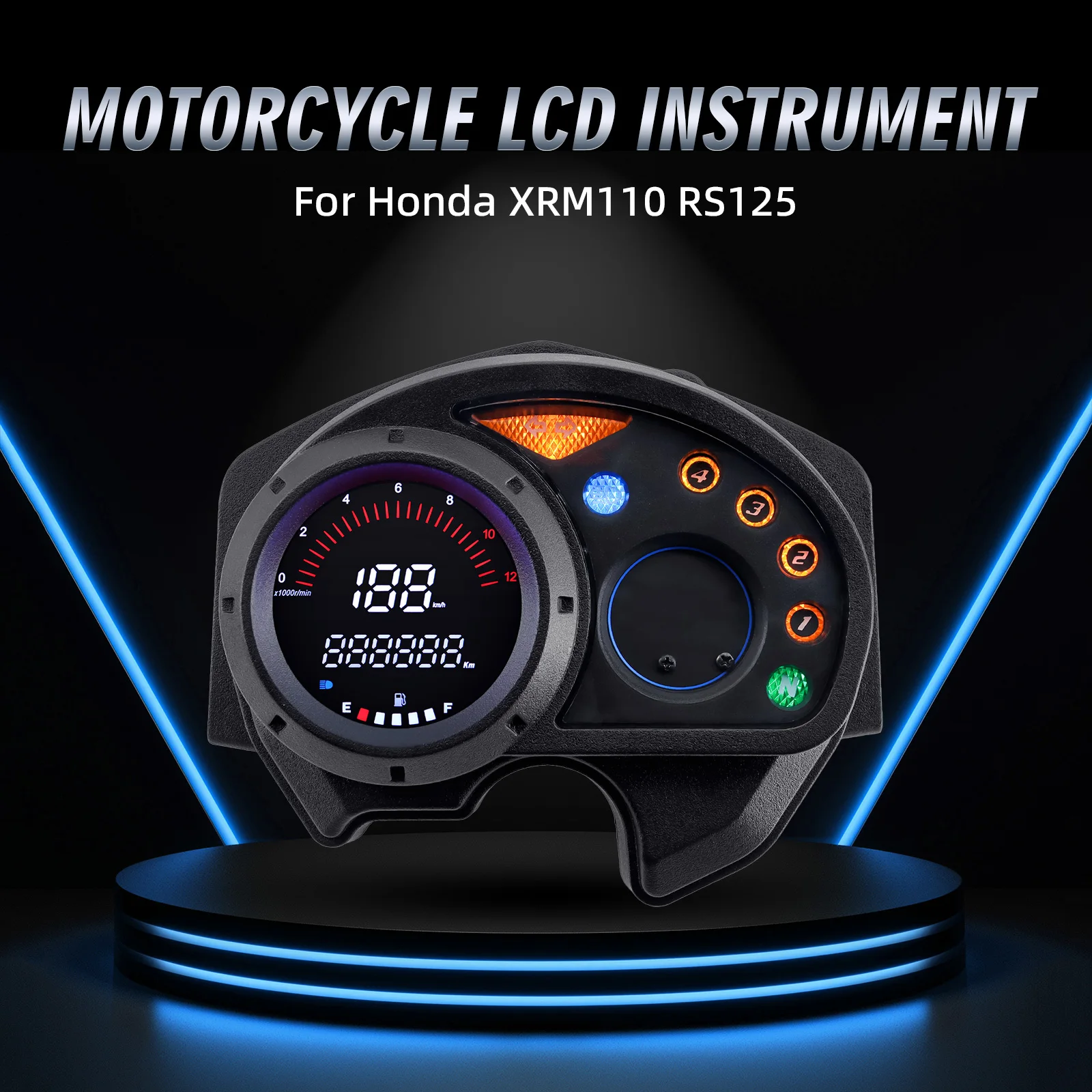 New Digital Speed Meter Tachometer Speedometer Gauge Mileage RPM Fuel Level Gear With High Beam Turn Signal For Honda XRM110 RS1