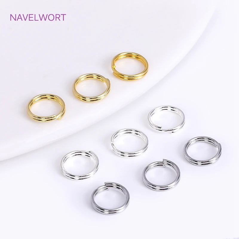 18K Gold Plated Split Rings,Double Loop Rings,Connector Rings For Jewelry Making,Accessories For Jewelry DIY Handmade Crafts