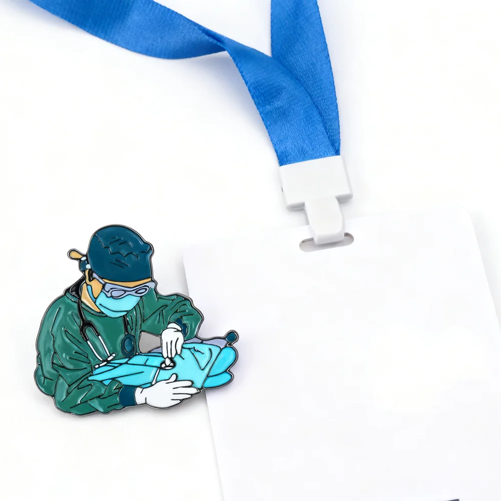 DCARZZ Surgeon Enamel Pin Surgery Medical Brooch Lapel Badge for Doctor Nurse Gifts