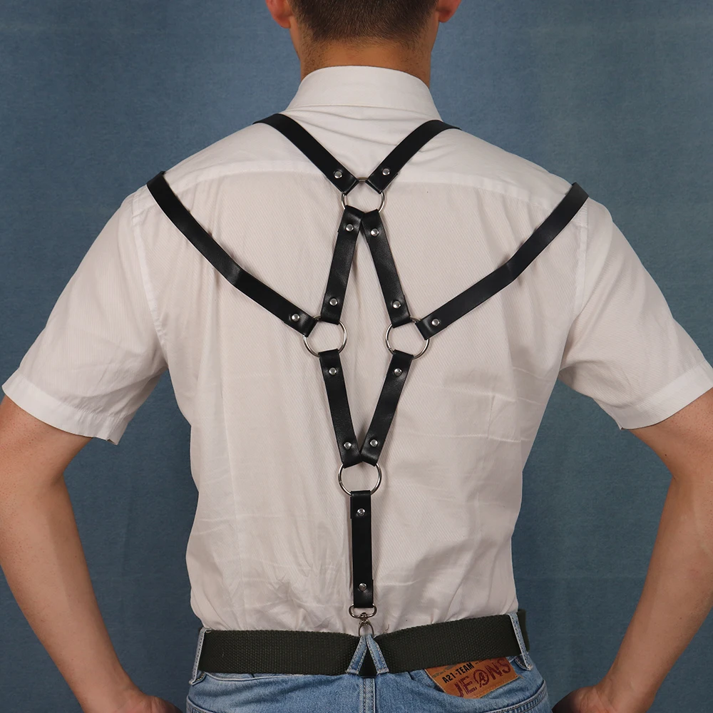 Men's Bib Suspenders Men's Gentleman's Bib Clip Hook Shoulder Casual Shirt Baita Harness