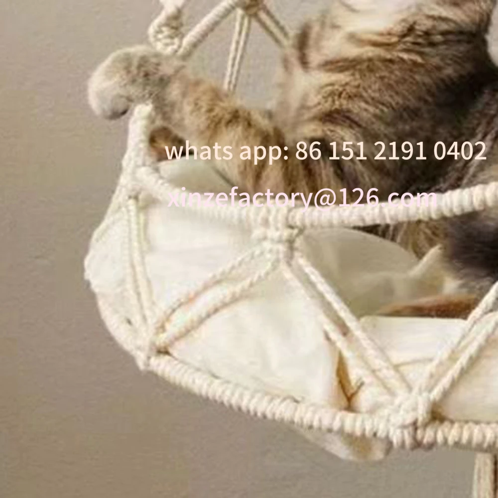

Customizable Winter Hand-Woven Kitten Hammock Hanging Cat Bed Bohemian Belt Kit Upholstery Cat Litter