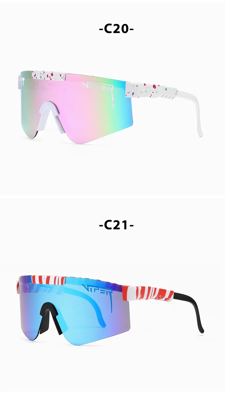 Verstellbare PC-Linsen Quadratische Sonnenbrille für Männer und Frauen, Winddichte Fahrradbrille UV-Schutz Sportsonnenbrille – Detail 20