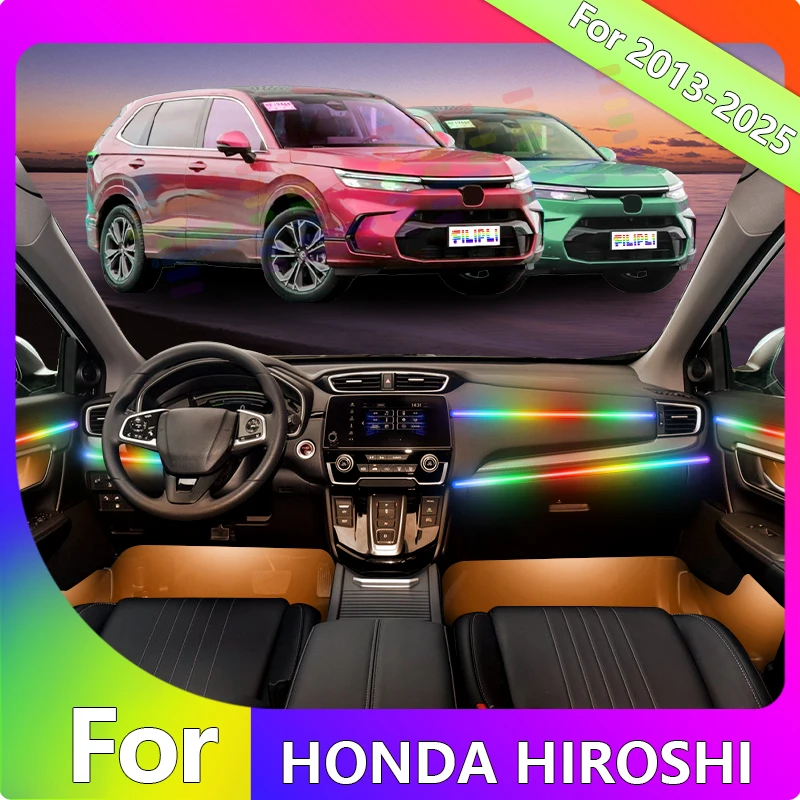

FILIPLI For 2018 For Honda Hiroshi Ambient Light Car Gadgets Decorations Accessories 64 Colors Car Decoration Lamp App Remote