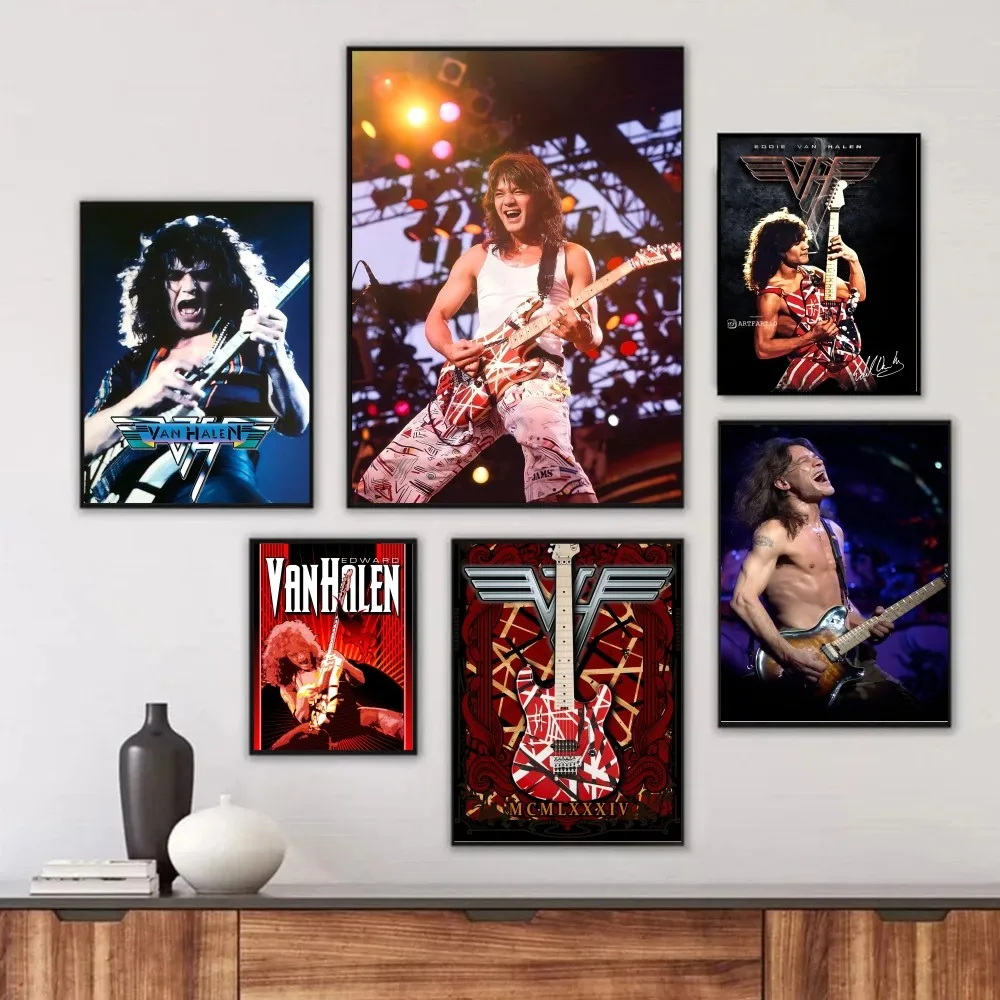 Van Halen Retro-rock Band Poster Frameless Painting Bedroom Wall Sticker Living Room Home Decoration