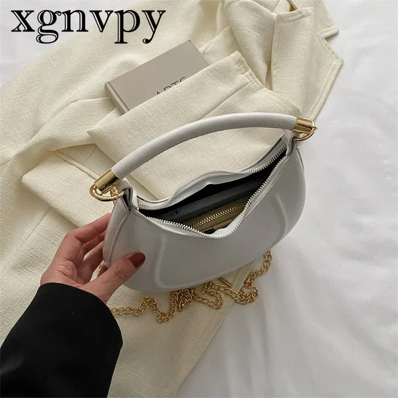 xgnvpy Cross-border Women\'s Bag Summer New Solid Color Handbag Ins Shoulder Chain