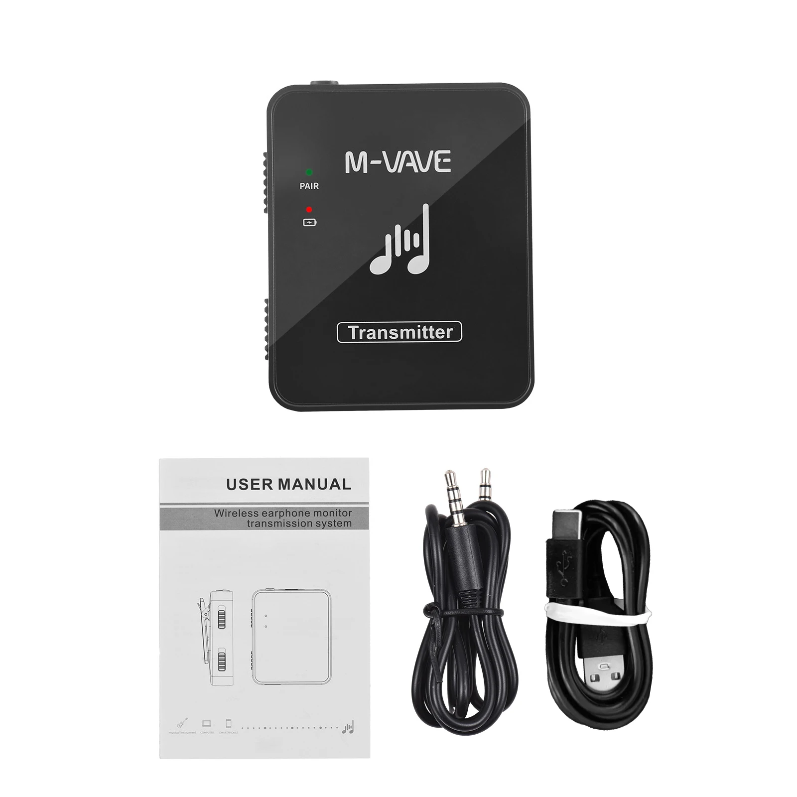 

M-VAVE WP-10 2.4GHz Wireless Ear Back Receiver Rechargeable Receiver of Wireless Earphone Monitor Transmission System