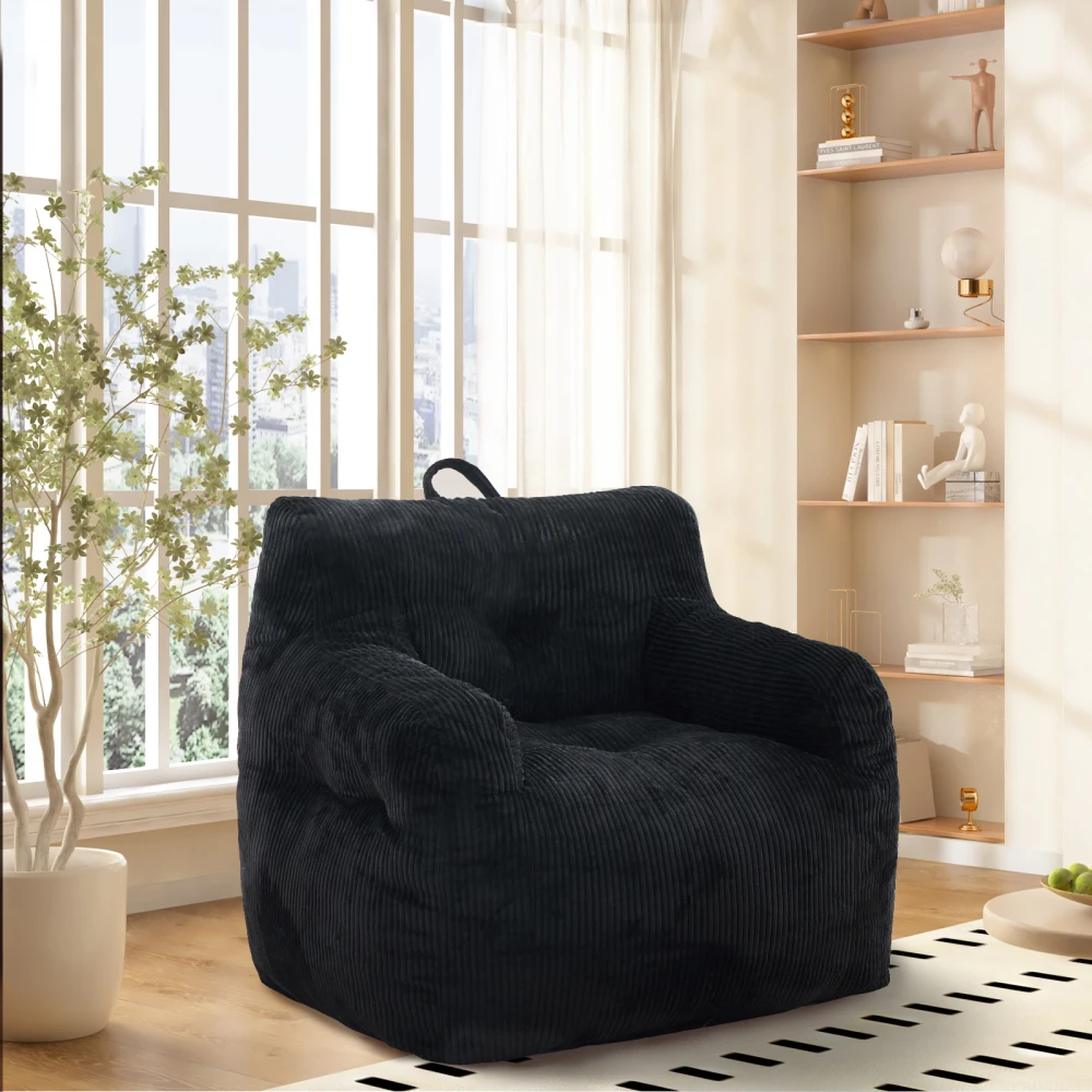 

【Memory Foam】36'' Bean Bag Chair for Adults, Soft Microfiber Cover, Lazy Sofa for Bedroom Living Room Dorm, Vacuum Packed