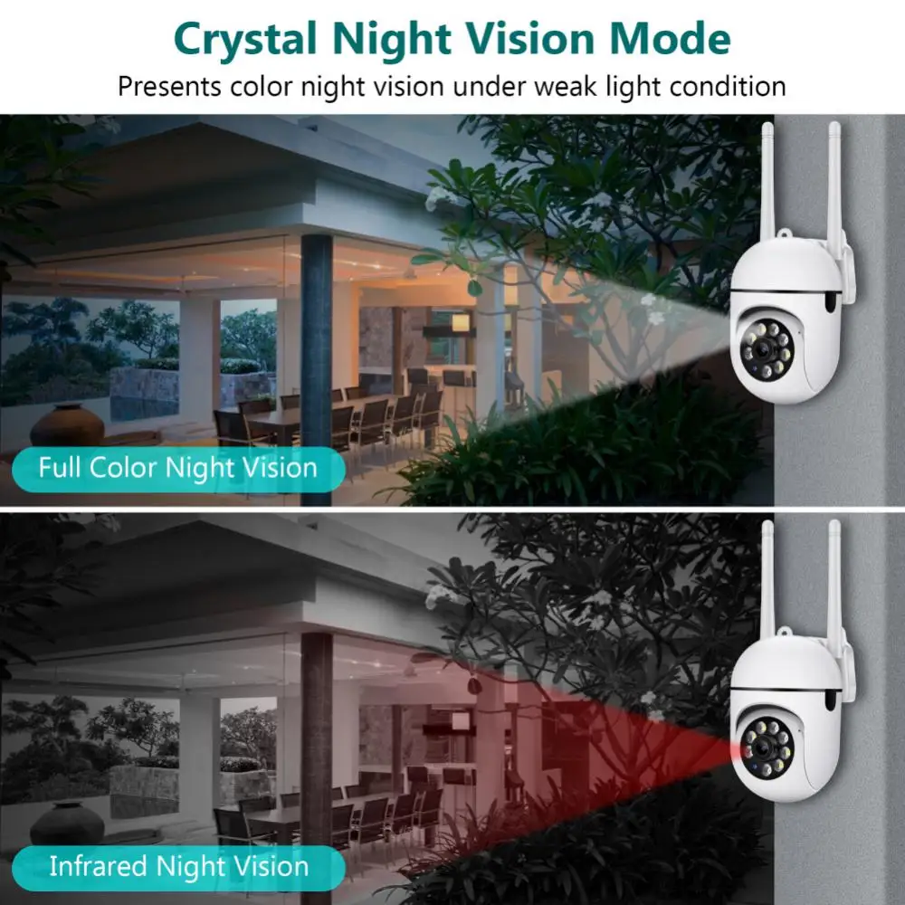 

Dual Frequency Wifi Surveillance Camera 4x Zoom Wifi Ip Camera Security Protection Cctv Color Night Vision Ai Human Detection