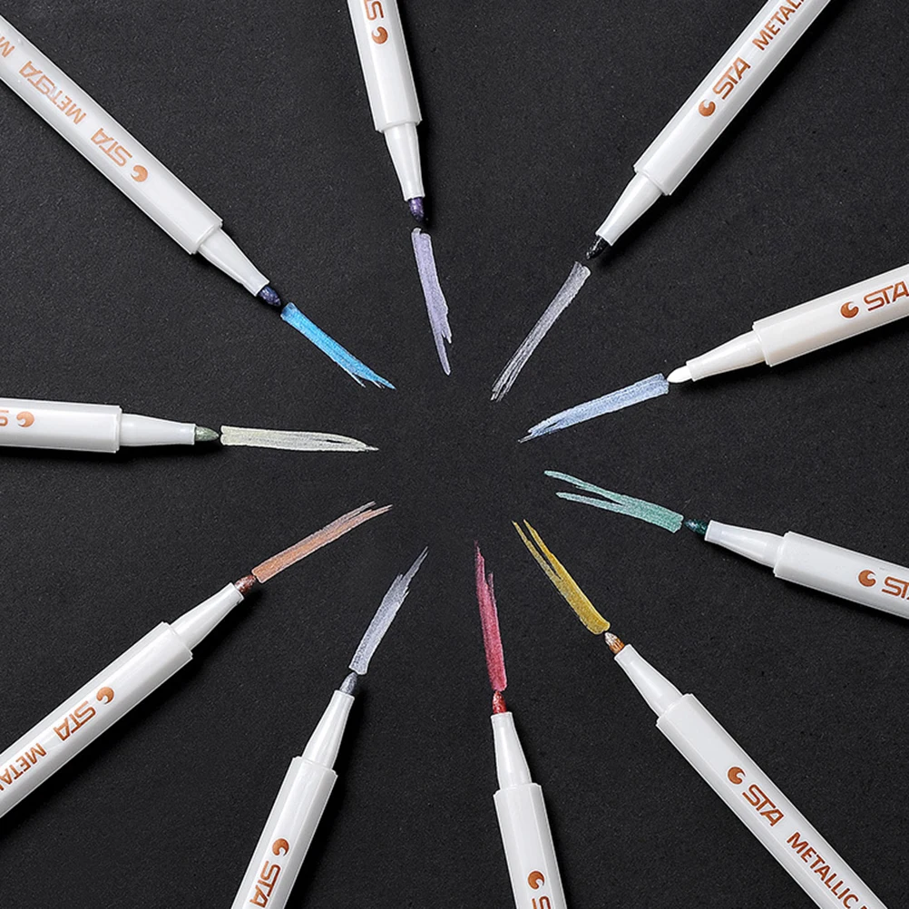 

Metallic Color for Painting Pen For Coloring Sketching Artist Pen Set Golden Markers Water-based Quickly