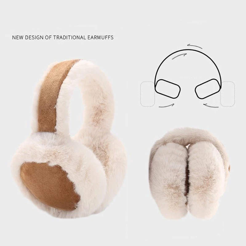 Earmuffs macios do luxuoso para homens e mulheres, regalos quentes da orelha, regalos dobráveis da orelha, monocromáticos, earflap, exterior, proteção fria, inverno