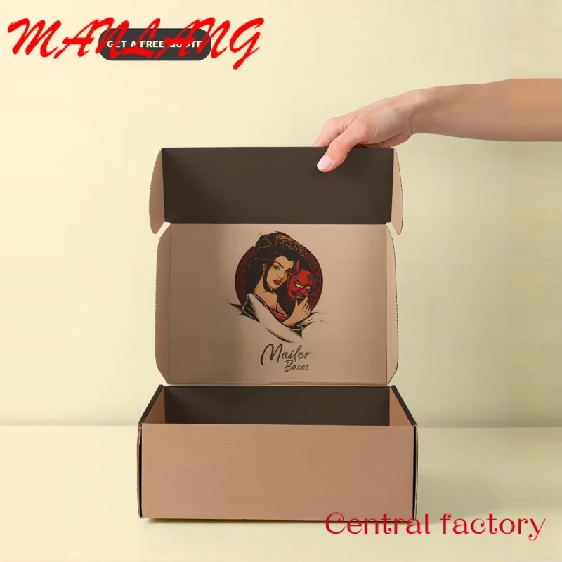 Custom  Free Design Custom Logo Carton Cardboard Print Fold Gift Mailing Shipping Paper Packaging Mailer Corrugated Box