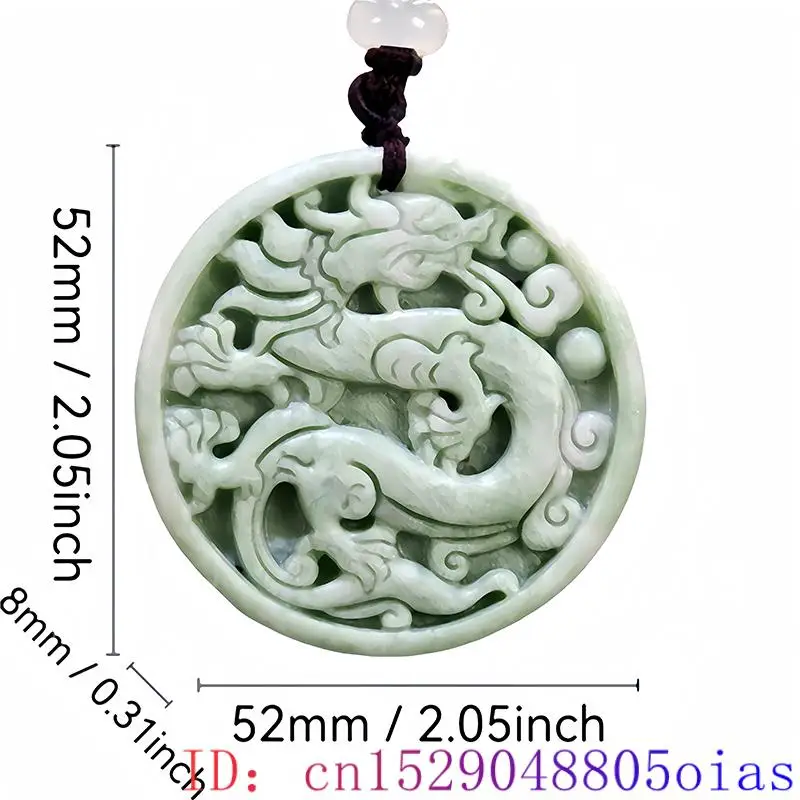 Green Natural Real Jade Dragon Pendant Necklace Stone Luxury Carved Jewelry Designer Charm Accessories Gemstones Fashion