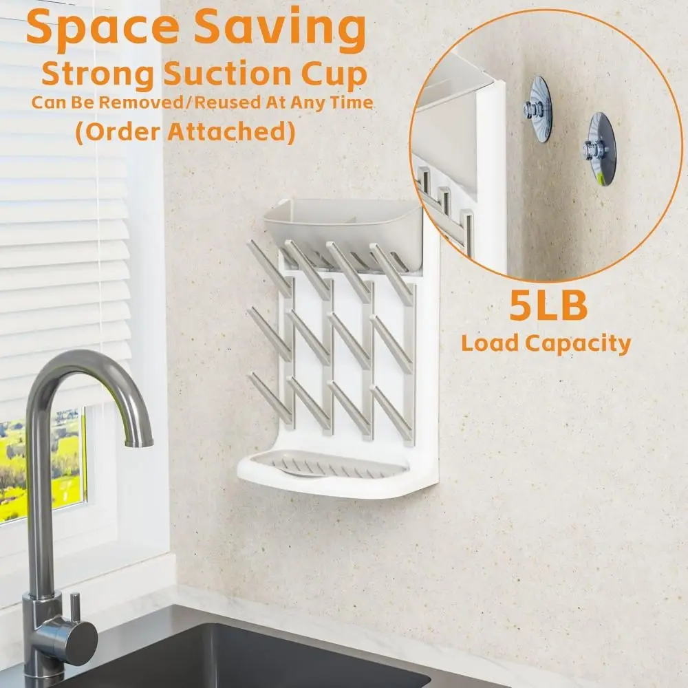 Vertical Bottle Drying Rack Multi Tiered Space Saving Drying and Draining Stand Large Storage Holder Organizer Kitchen