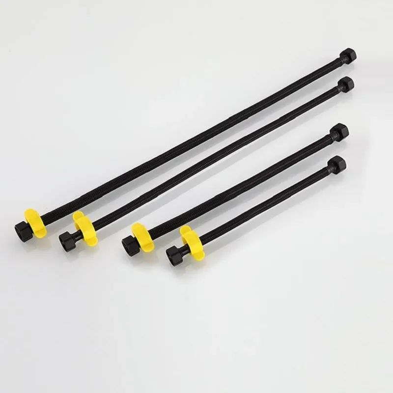 G1/2” Black Nylon Water Inlet Hose Faucet Hose Water Heater Pipe Toilet Connection Kitchen Bathroom Hose All Black Tube