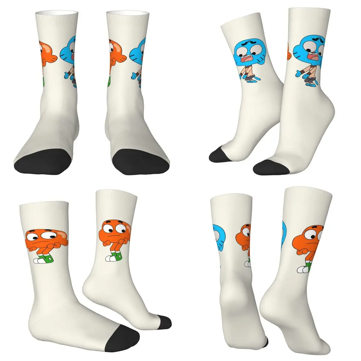 

Gumball And Darwin, What The What Носки Harajuku Супер мягкие чулки Всесезонные длинные носки Аксессуары для подарков унисекс