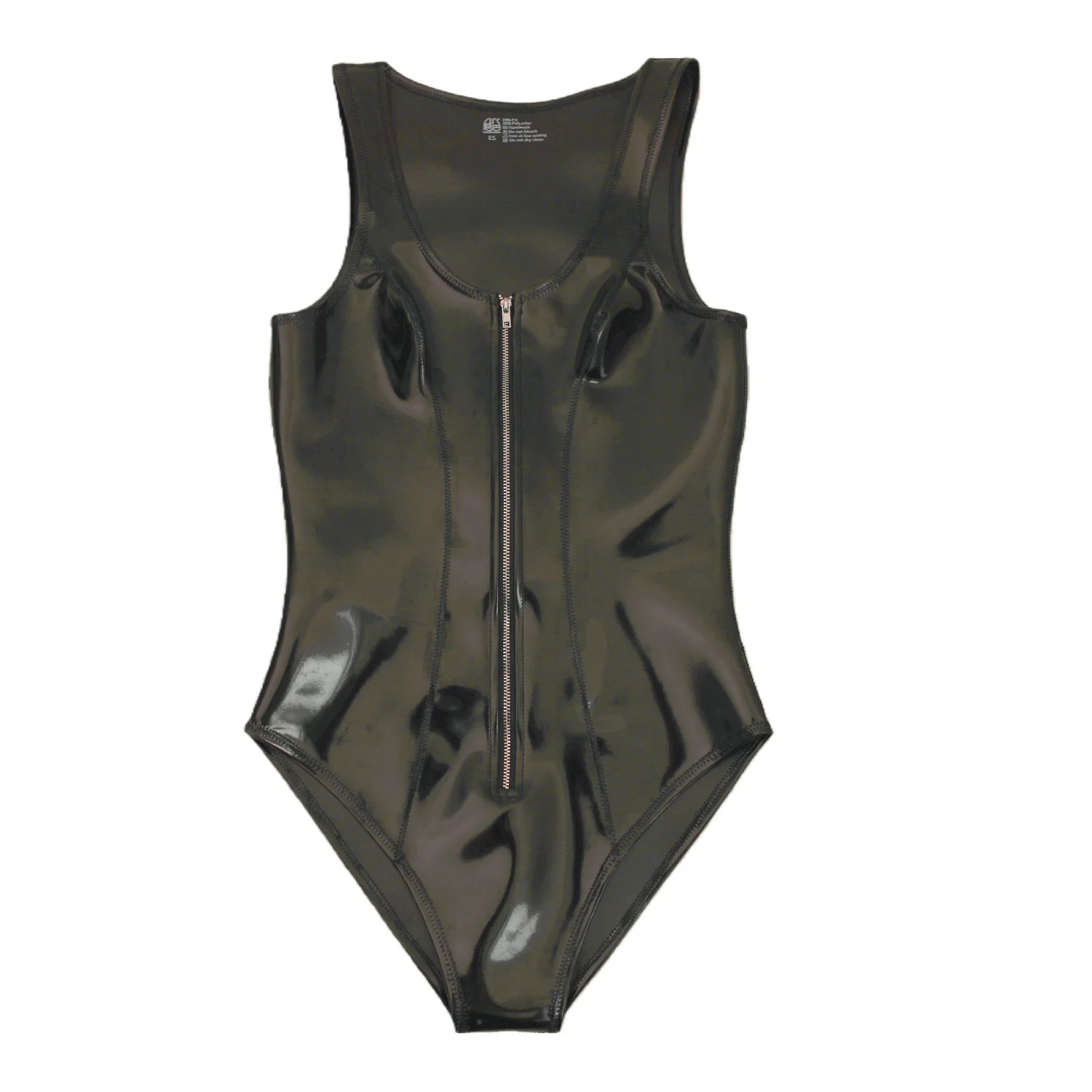 남성 섹시 PU 가죽 원피스 슬림 슬리브리스 바디슈트 코르셋 바디 쉐이퍼 무대 공연용