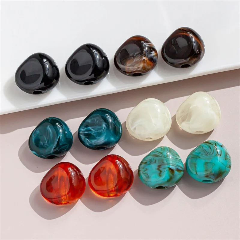 Wholesale 50pcs/lot color print geometry Irregular straight hole beads diy jewelry garment pendant accessory