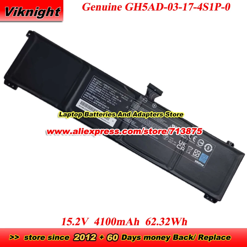 Genuine GH5AD-03-17-4S1P-0 Battery 15.2V 4100mAh 62.32Wh for Intel NUC23 X15 AC57 Laptop Battery