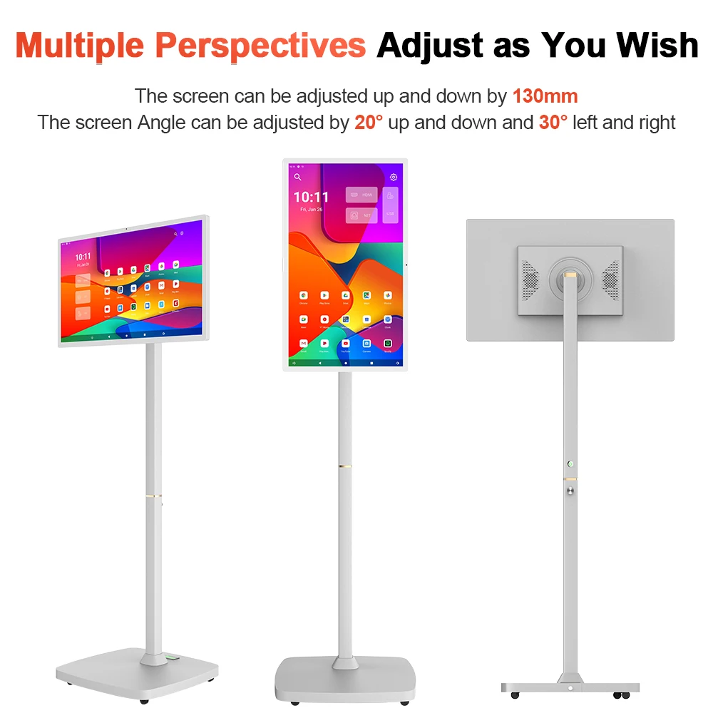 

Smart Portable TV 21.5 Full HD 1920x1080 Display 8GB RAM 128GB Storage Perfect for Home Travel Viewing