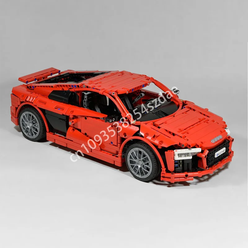 1839PCS Moc Technical Audis R8 V10 (1:10) Model Building Blocks Speed Vehicle Bricks Toys Kids Adult Gifts