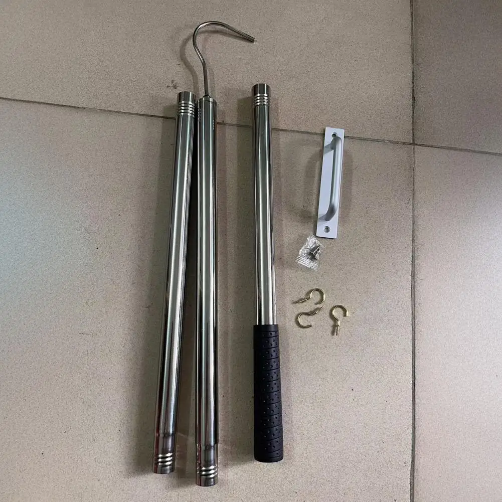 

Loft Ladder Extension System Kit Ladder Pull Down Extendable Pole Stainless Steel Ladder Pull Down System Kit with for Easy