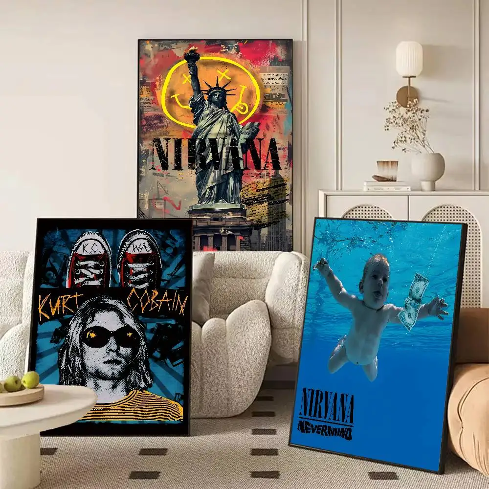 Rock Band A-N-Nirvana Poster And Prints Wall Art Pictures For Modern Bedroom Game Room Home Decor view 3