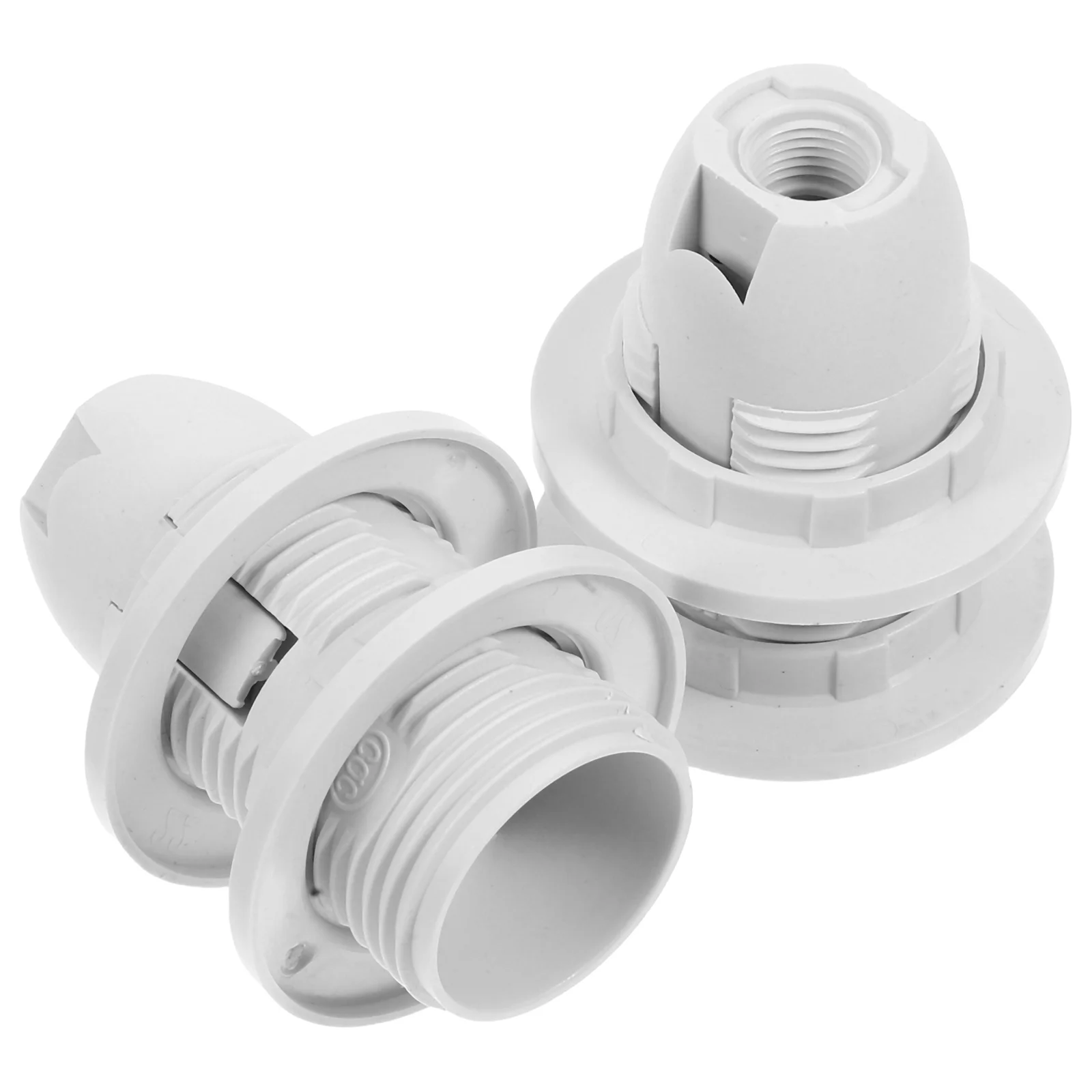 

2Pcs E14 Full Thread Lamp Holder White Plastic Socket Screw Base for Table Floor Lamp Replacement Light Fixture Bulb Holder