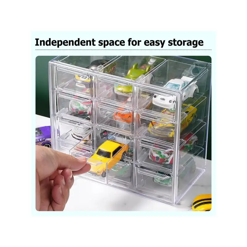 

Acrylic Display Case for 12 1:64 Scale Toy Cars - Storage Box for Model Car Collection