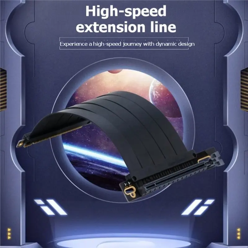 Hot Selling-Pcie 4.0 X16 GPU Riser Cable 90°/180° Black Graphics Card Extension Cable High Speed Video Card Extender Cord 25Cm,P