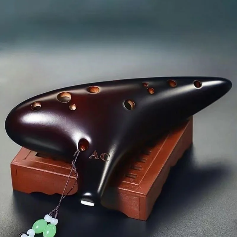 Ocarina Profesional de 12 Orificios en Clave de Do, Ocarinas de Cerámica para Principiantes, Ocarina Portátil para Adultos, Instrumentos Orff