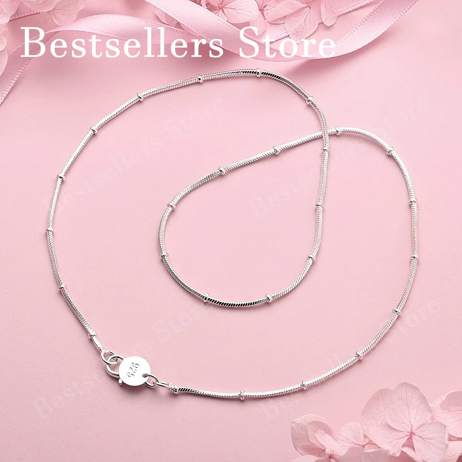 

925 Sterling Silver Exquisite and Simple Snake Chain Necklace for Men and Women, Fashionable Party Wedding Gift Jewelry