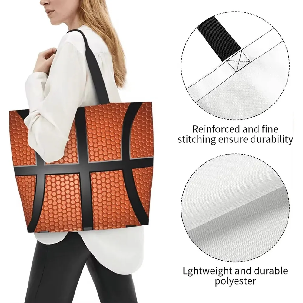 Woman Basketball Tote Handbag Large Oversize Casual Canvas Sports Mom Beach Travel Bag