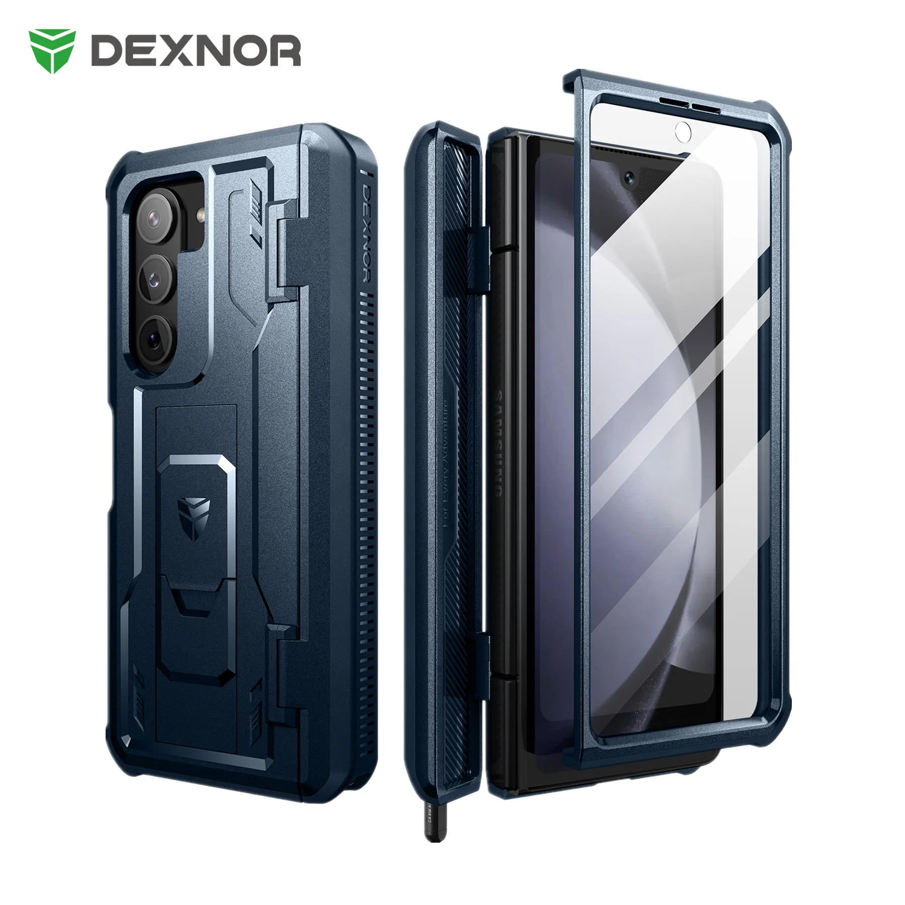 

For Samsung Galaxy Z Fold 5 with S Pen Slot Full Body Shockproof Rugged Bumper Case holder Cover with Built-in Screen Protector