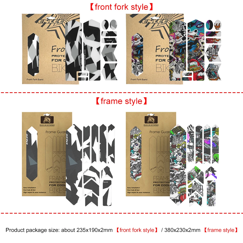 3D Bicycle Front Fork Protective Stickers Mountain Road Bike Frame Scratch-Resistant Sticker Decorations for Bicycle