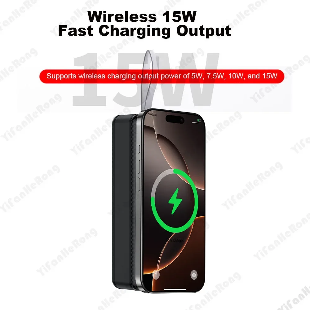 Obudowa powerbanku na 16 baterii 18650, DIY, podwójne USB typu C, ładowanie bezprzewodowe 10W 22.5W 15W, bateria nie jest dołączona, do telefonu. — zdjęcie produktu 6