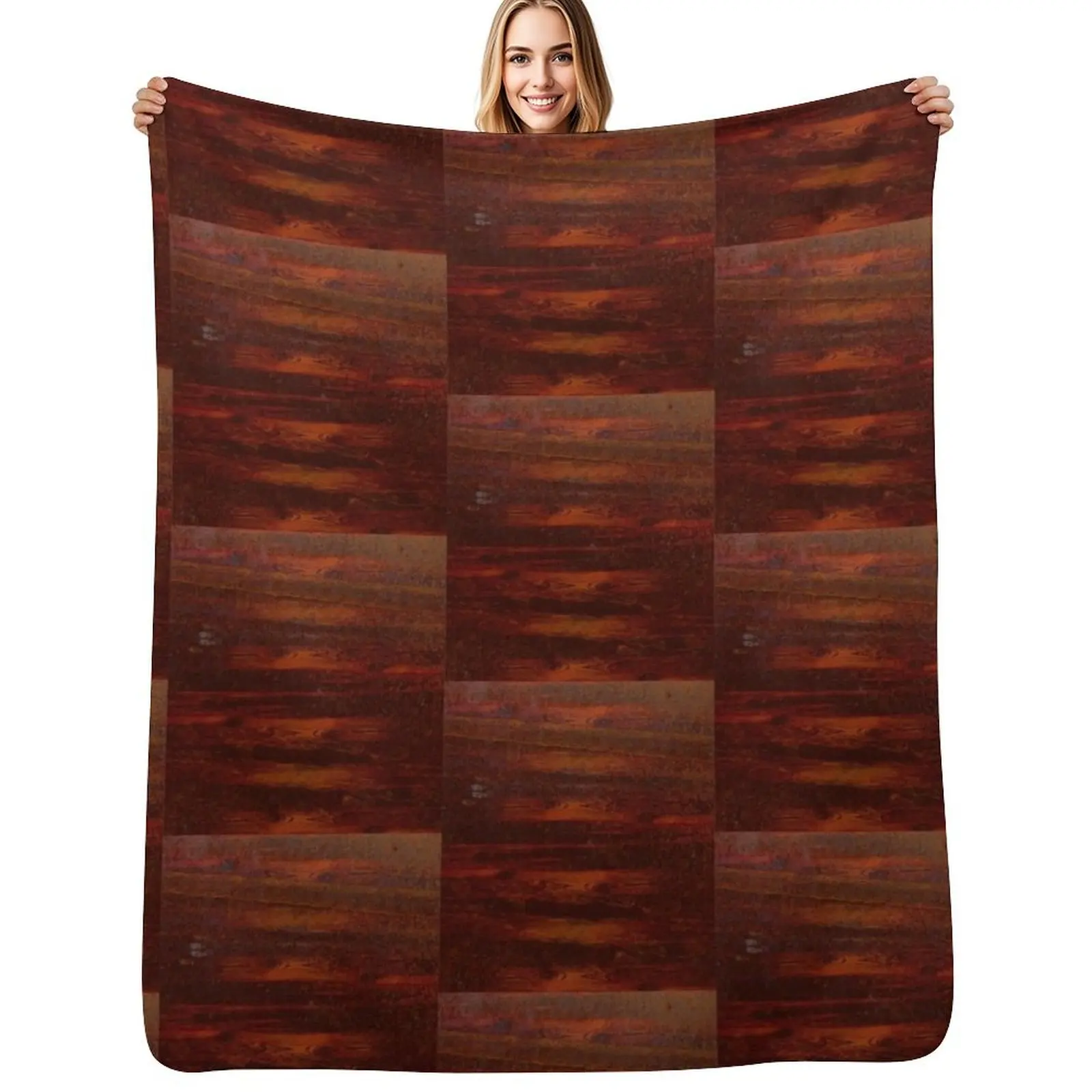 

RUSTED WOOD ORANGE COLOR Throw Blanket blankets ands bed plaid Comforter valentine gift ideas Blankets