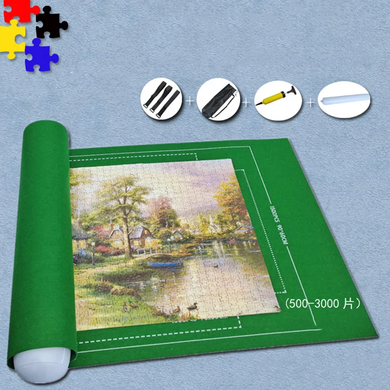 Puzzles Mat Jigsaw Roll Felt Mat Play mat Puzzles Blanket For Up to 3000 Pcs Puzzle Accessories Portable Travel Storage bag