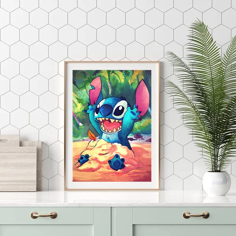 Disney 5D Cartoon Diamond Painting Stitch Mosaic Embroidery Couple Children\'s Kids DIY Room Decor Birthday Gifts 2023