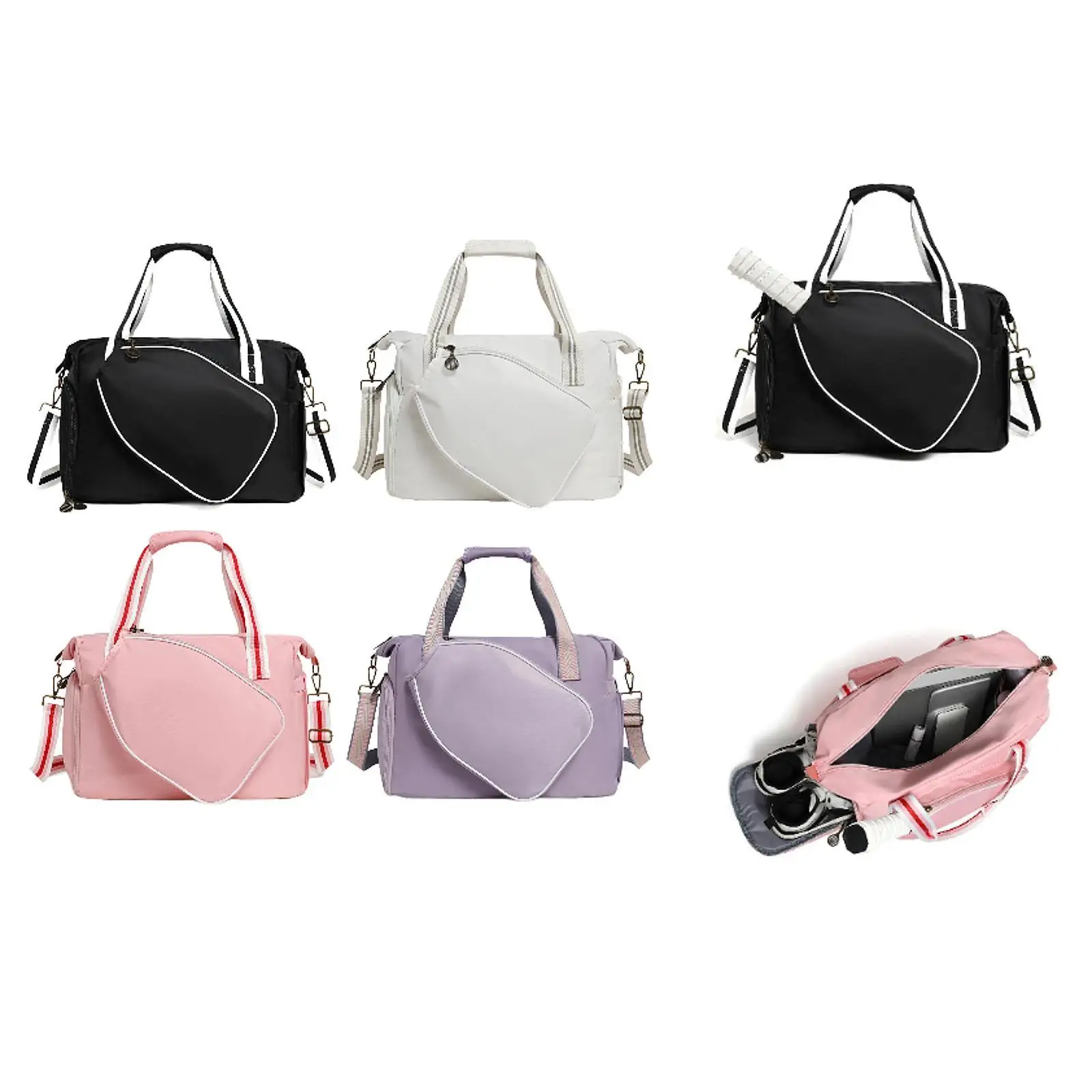 

Pickleball Racket Bag Pickleball Racquet Carrier Portable Pickleball Bag Practical Zipper Closure Sport Bag Handbag