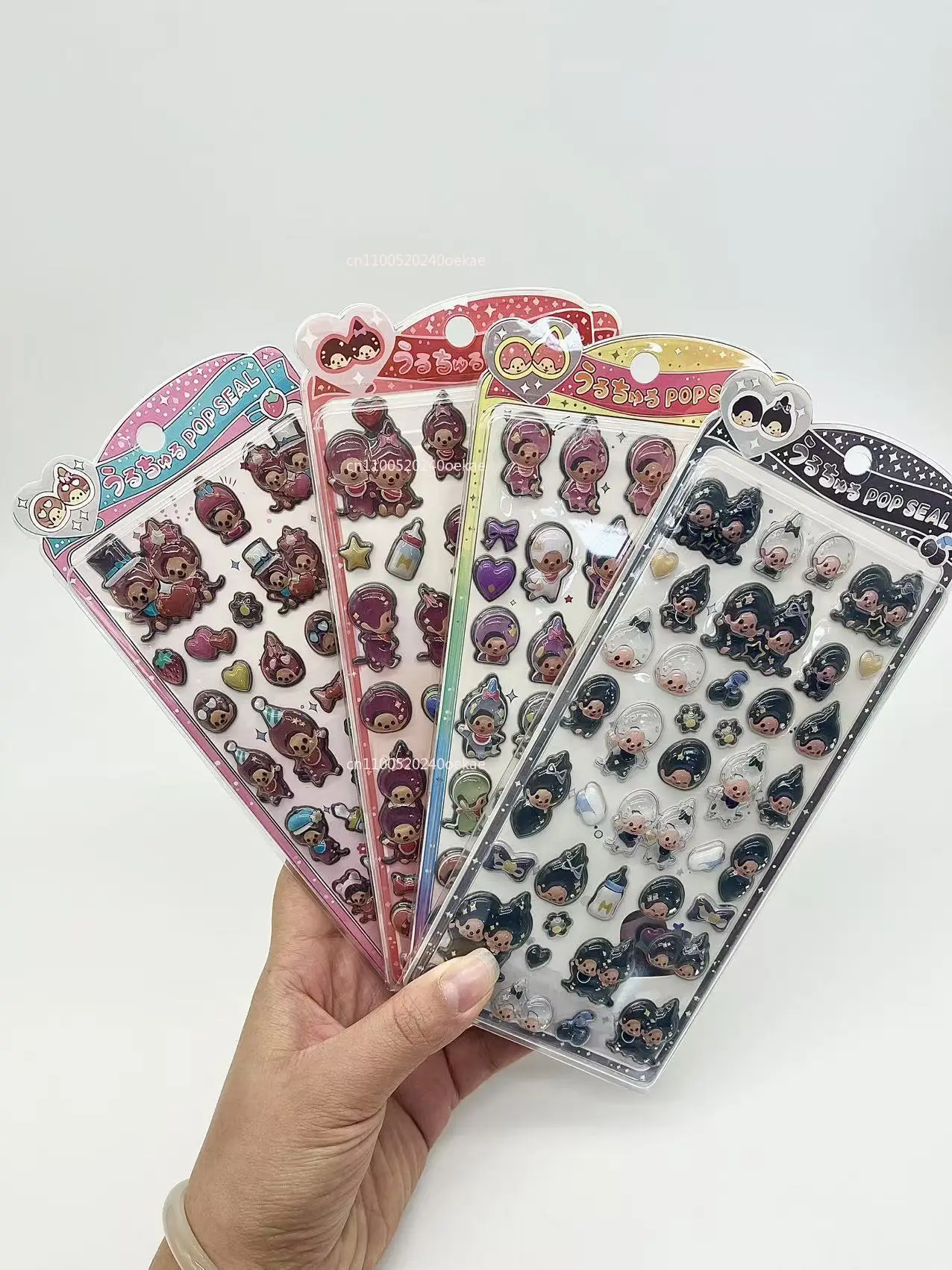 

New Japanese style Monchhichi cartoon 3D crystal three-dimensional solid drip glue phone case DIY decoration sticker