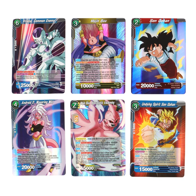 50-100Pcs/Box Dragon Ball Cards Shiny Son Goku Frieza Saiyan Vegeta TCG Rare Trading Collection Card Anime for Children Gift Toy