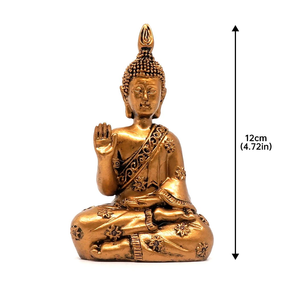 Golden Thailand Buddha Statue Home Garden Decoration Meditation Buddha Sculpture Hindu Fengshui Figurines Ornaments Crafts