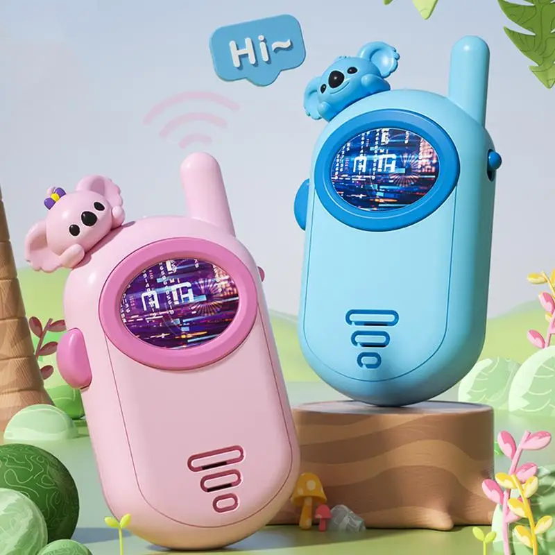 Girl Walkie Talkies Cartoon Koala Design Radio Gifts Toys 3 KMs Range Electronic Toys Battery Christmas Birthday Gift For Kids