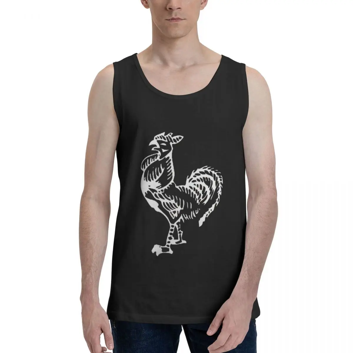 

Four Seasons Men Pure Cotton Vest Rooster Fit Sports Fitness Casual Sleeveless Top