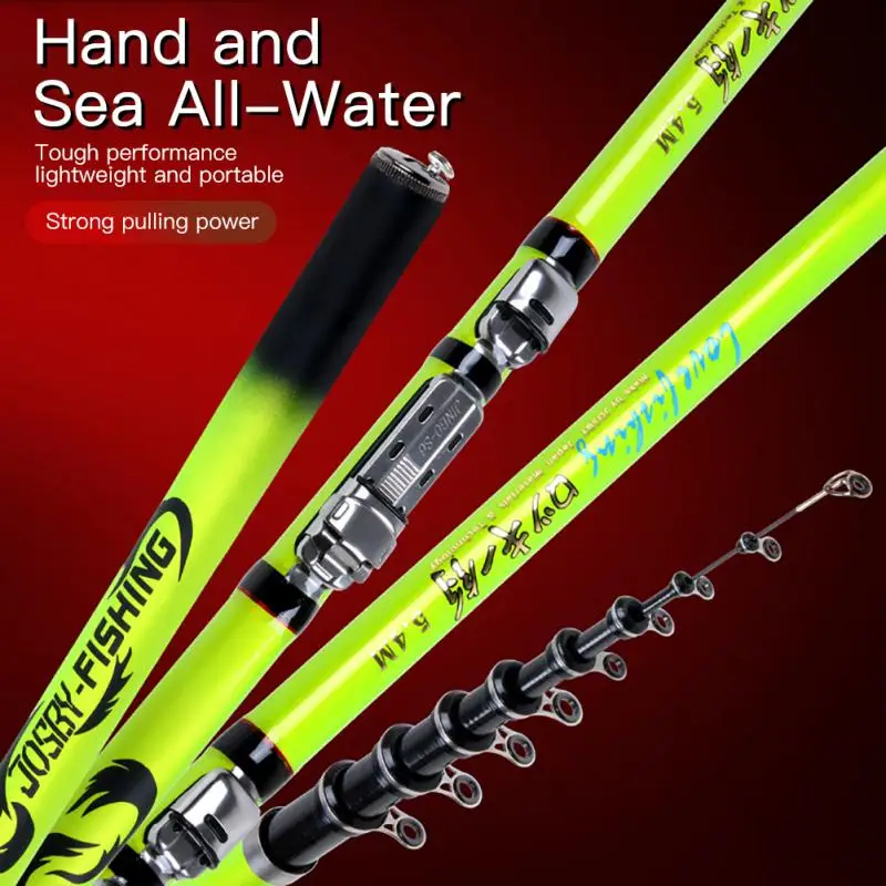 

NEW 3.6M 4.5M 5.4M 6. Carbon Fiber Fishing Rod Super Short Pocket Portable Spinning Pole Telescopic Fishing Rod