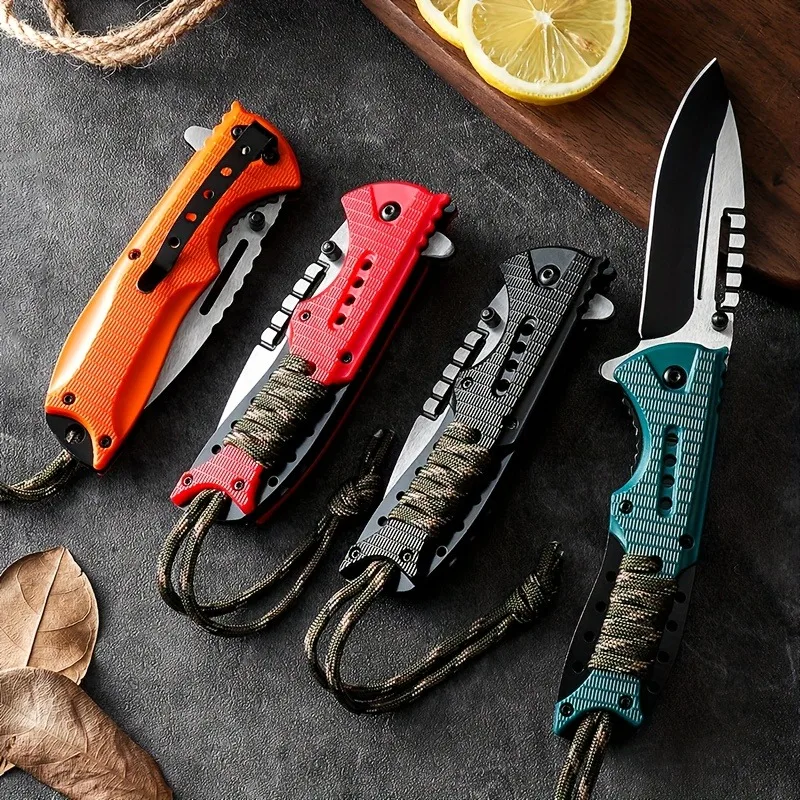 1PC Outdoor folding knife, pocket knife, fruit knife Portable camping multifunction tool U9195