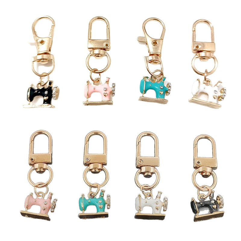4pcs Mini Sewing Machine Keychains – A  Of Memory & Meaning, Vintage Miniature Enamel Metal Sewing Machine Keychain